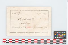 Etikett zu Keramikgefäß (NHMW-PRAE-003449)